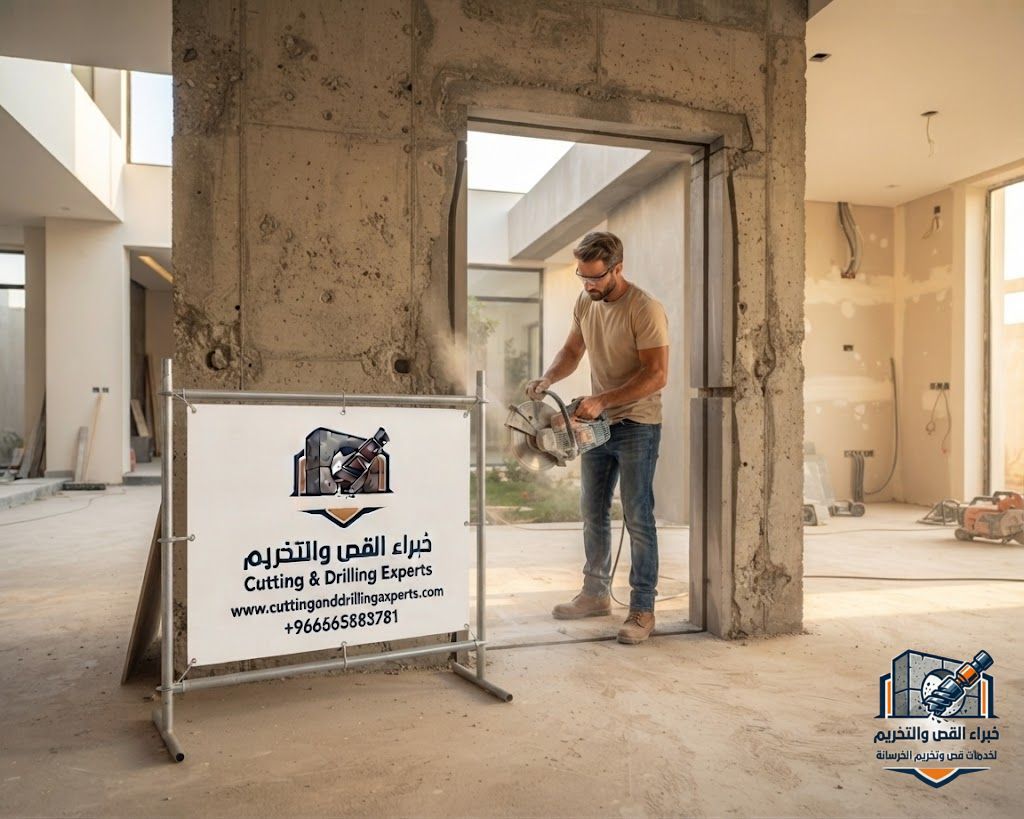 شركة قص خرسانة بجدة تنفذ قص الجدران الخرسانية بأحدث أجهزة القص الماسي بدون تكسير